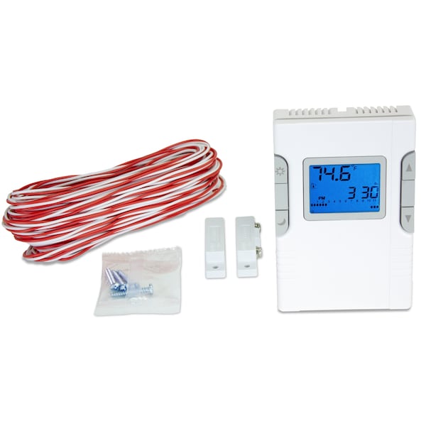 King Electric Thermostat Kit, Wr 240V 16 Amp W/ Window Contact & 50Ft 18/2 Wire - WR230-B-KIT