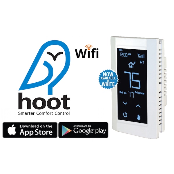 King Electric Thermostat, Hoot Wifi Sp 240V 16A White - K901-W