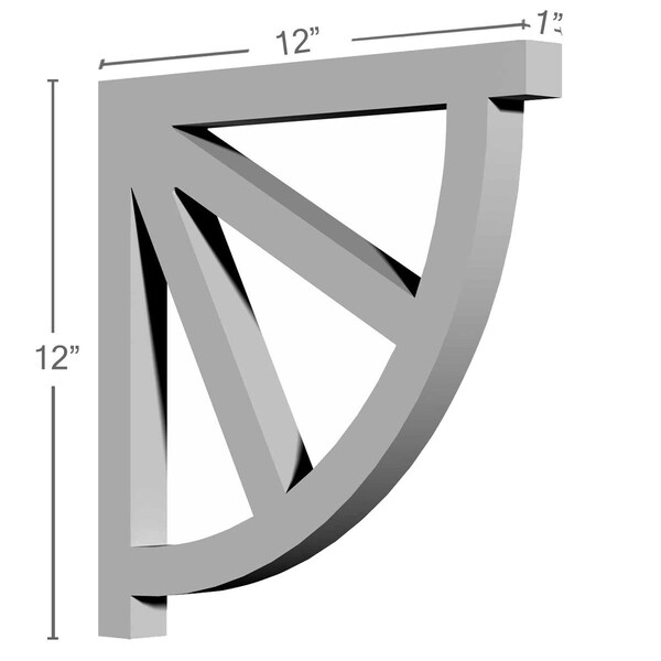 Ekena Millwork 1"W x 12"D x 12"H Wakefield Bracket - BKT12X12X01WA