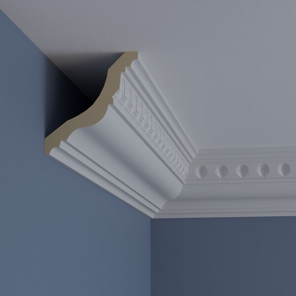 Ekena Millwork 5 1/8"H x 4 3/4"P x 7"F x 94 1/2"L Heaton Crown Moulding - MLD05X05X07HE
