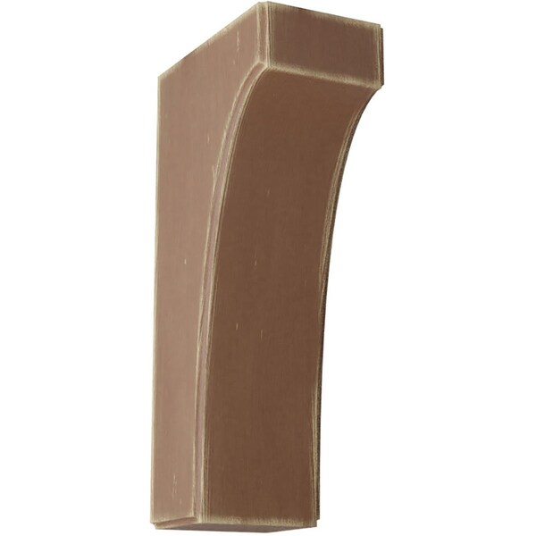 Ekena Millwork 3 1/2"W x 6"D x 12"H Clarksville Wood Vintage Decor Bracket, Weathered Brown - BKTWD04X06X12CVBR