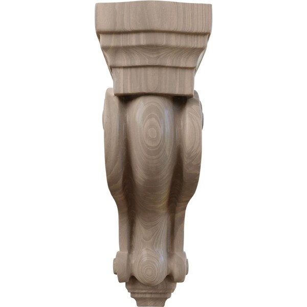 Ekena Millwork 3 3/8"W x 6 1/2"D x 10 1/2"H Boston Traditional Scroll Corbel, Walnut - COR03X06X10TSWA