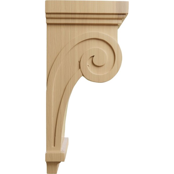 Ekena Millwork 4 1/2"W x 5 5/8"D x 12"H Scroll Corbel, Cherry - COR04X05X12SCCH