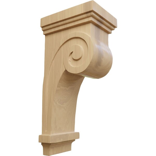 Ekena Millwork 4 1/2"W x 5 5/8"D x 12"H Scroll Corbel, Cherry - COR04X05X12SCCH