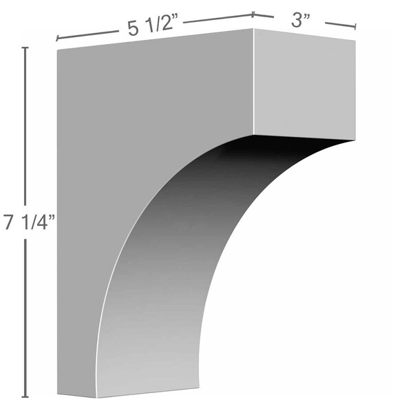 Ekena Millwork 3"W x 5 1/2"D x 7 1/4"H Stockport Bracket - BKT03X05X07ST