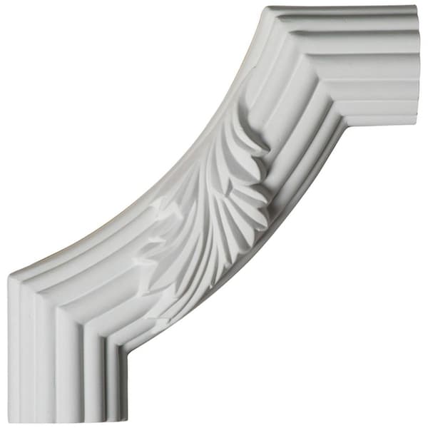 Ekena Millwork 6"W x 6"H x 1 1/8"P Reeded Acanthus Leaf Panel Moulding Corner (matches moulding PML01X01AC) - PML06X06AC