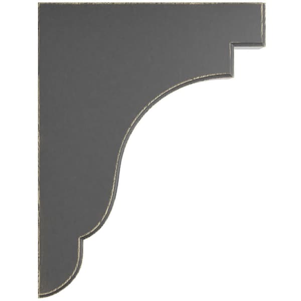 Ekena Millwork 1 3/4"W x 8 1/2"D x 11"H Bedford Wood Vintage Decor Bracket, Black - BKTWD02X09X11BEBL