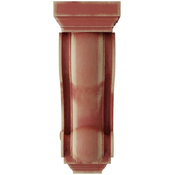 Ekena Millwork 6"W x 7 1/2"D x 16"H Devon Traditional Wood Vintage Decor Corbel, Salvage Red - CORWD06X08X16DERD