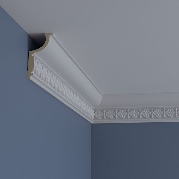 Ekena Millwork 3 7/8"H x 2 1/8"P x 4 1/2"F x 94 1/2"L Amelia Crown Moulding - MLD04X02X04AM