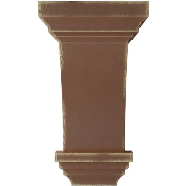 Ekena Millwork 6"W x 6 3/4"D x 12"H Large Jefferson Wood Vintage Decor Corbel, Weathered Brown - CORWD06X06X12JEBR