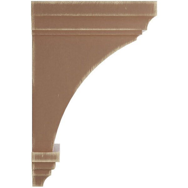 Ekena Millwork 6"W x 6 3/4"D x 12"H Large Jefferson Wood Vintage Decor Corbel, Weathered Brown - CORWD06X06X12JEBR