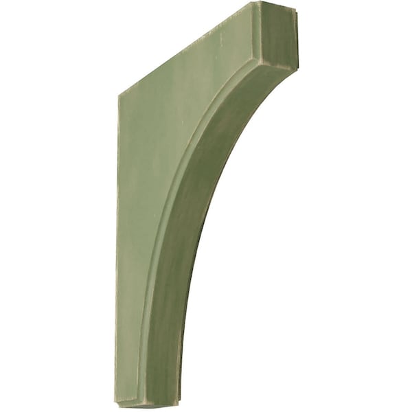Ekena Millwork 1 3/4"W x 10"D x 12"H Clarksville Wood Vintage Decor Bracket, Restoration Green - BKTWD02X10X12CVGR