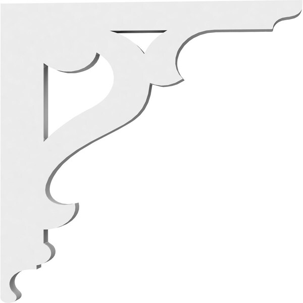 Ekena Millwork Brontes Architectural Grade PVC Bracket, 5/8"W X 6"D X 6"H - BKTP01X06X06BR