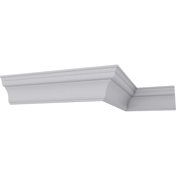 Ekena Millwork 5 1/2"H x 3 7/8"P x 6 3/4"F x 94 1/2"L Traditional Smooth Crown Moulding - MLD05X03X06TR
