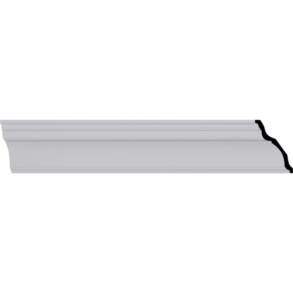 Ekena Millwork 5 1/2"H x 3 7/8"P x 6 3/4"F x 94 1/2"L Traditional Smooth Crown Moulding - MLD05X03X06TR