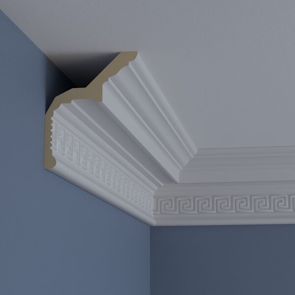 Ekena Millwork 5 7/8"H x 4 3/4"P x 7 1/2"F x 94 1/2"L Nestor Greek Key Crown Moulding - MLD05X04X07NS