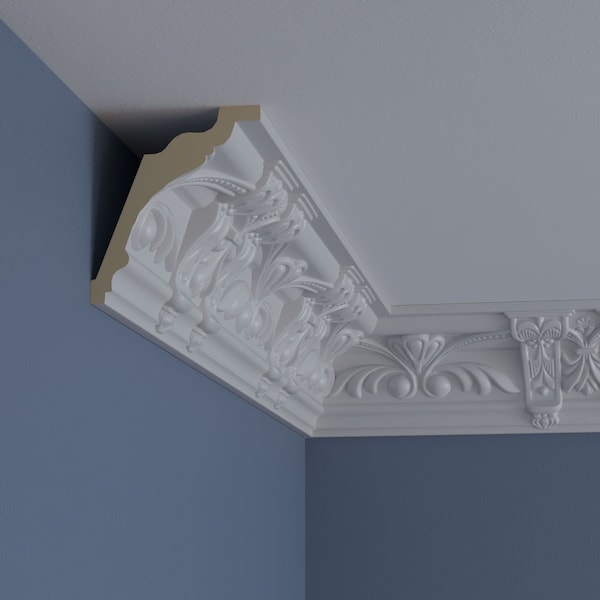 Ekena Millwork 4 7/8"H x 4 1/4"P x 6 1/2"F x 94 1/2"L, (13 5/8" Repeat), Jonee Crown Moulding - MLD04X04X06JO