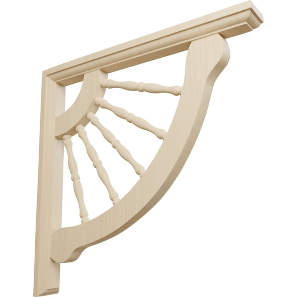Ekena Millwork 1 1/2"W x 12"D x 12"H Crendon Wagon Wheel Bracket, Rubberwood - BKT01X12X12CRRW