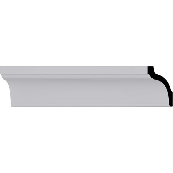 Ekena Millwork 3 1/2"H x 3 3/8"P x 4 7/8"F x 94 1/2"L Holmdel Traditional Smooth Crown Moulding - MLD03X03X04HO