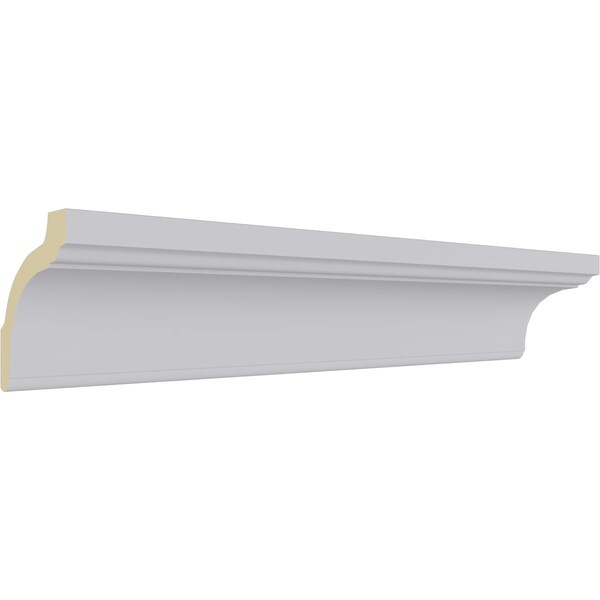 Ekena Millwork 3 1/2"H x 3 3/8"P x 4 7/8"F x 94 1/2"L Holmdel Traditional Smooth Crown Moulding - MLD03X03X04HO