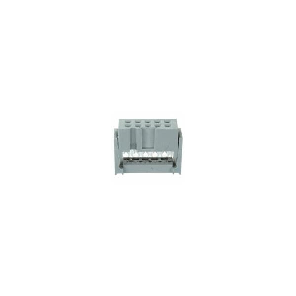 Conector de Placa Amphenol, 10 Contactos, 2 Filas, Hembra, Paso de 0.1 Pulgadas, Terminal IDC, Bloqueo, Zócalo - 8428121022134
