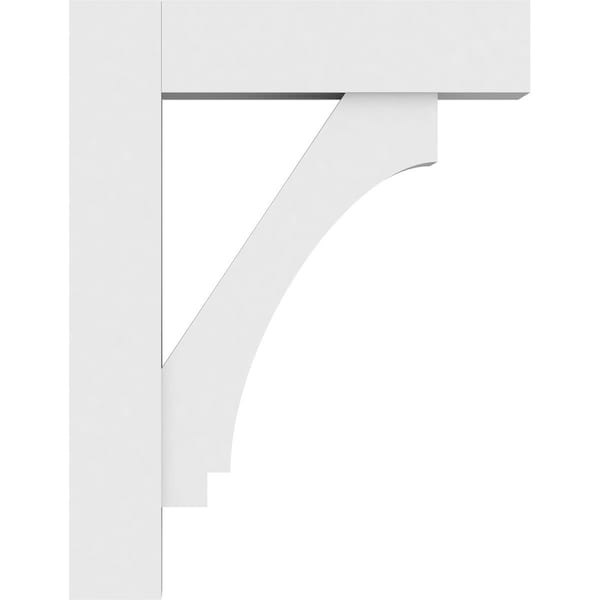 Ekena Millwork Standard Imperial Architectural Grade PVC Bracket With Block Ends, 5"W x 20"D x 26"H - BKTP05X20X26IMP05