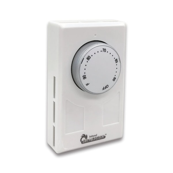 Dr Infrared Heater 120-Volt-277-Volt 3360-Watt-7756-Watt White Wall Thermostat with 4 Wires Single or Double Poles - DR-001