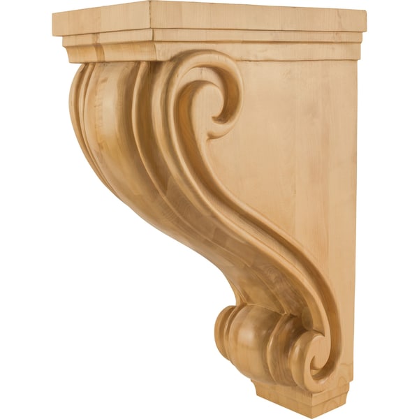 Hardware Resources 9-1/2" Wx16"Dx24"H White Birch Scrolled Corbel - CORC-24WB