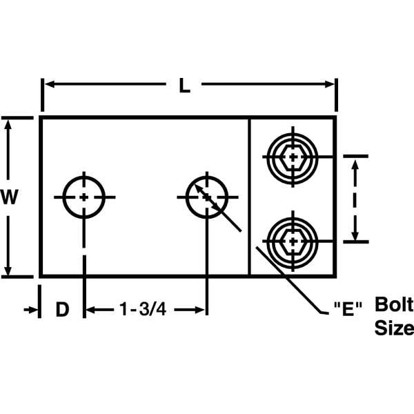 Conexión Mecánica Blackburn, Terminal en Lugar, 350 kcmil a 6 AWG - ADR35-22