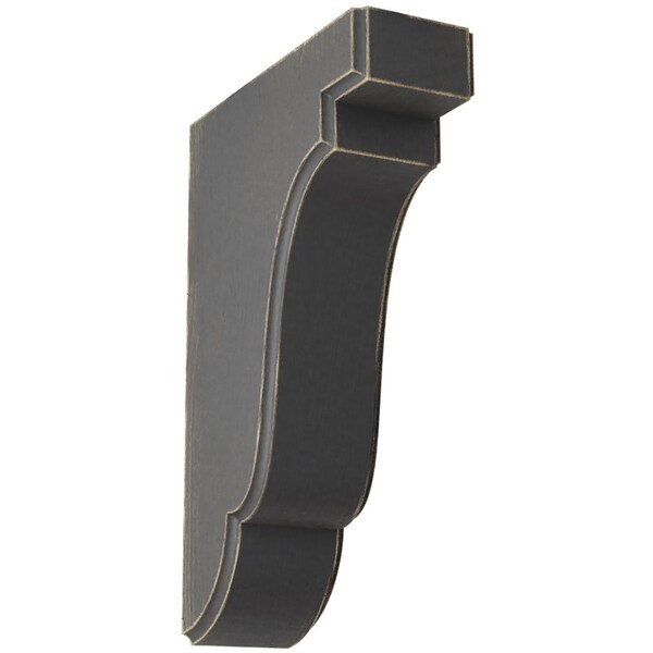 Ekena Millwork 1 3/4"W x 5"D x 7 1/2"H Bedford Wood Vintage Decor Bracket, Black - BKTWD02X05X08BEBL