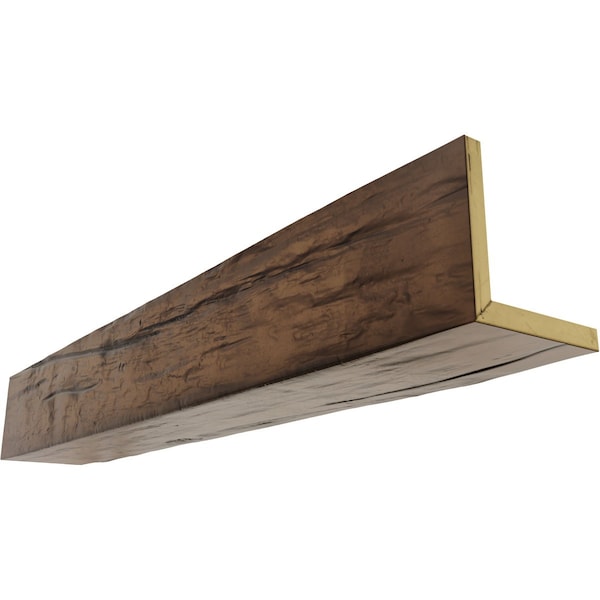 Ekena Millwork 2-Sided (L-beam) Riverwood Endurathane Faux Wood Ceiling Beam, Premium Aged, 12"W x 12"H  x 12'L - BMRW2C0120X120X144ZD