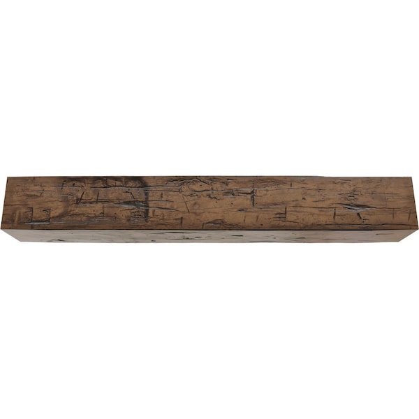 Ekena Millwork 3-Sided (U-beam) Hand Hewn Endurathane Faux Wood Ceiling Beam, Premium Aged, 10"W x 12"H  x 24'L - BMHH3C0100X120X288ZD