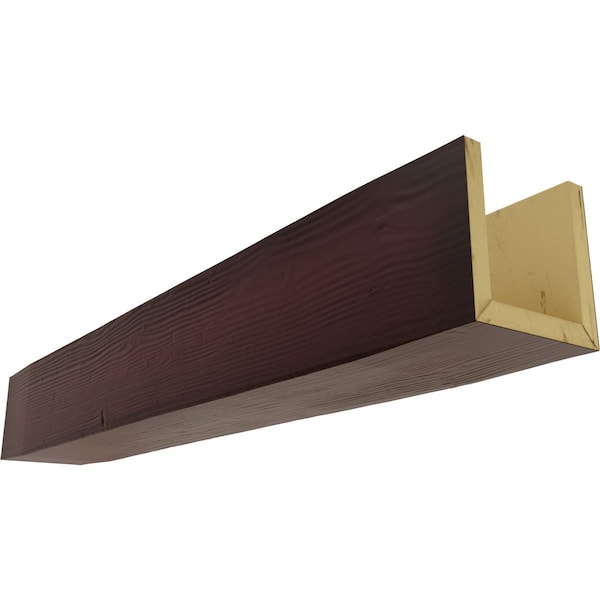 Ekena Millwork 3-Sided (U-beam) Sandblasted Endurathane Faux Wood Ceiling Beam, Premium Cherry, 6"W x 6"H  x 8'L - BMSD3C0060X060X096ZY