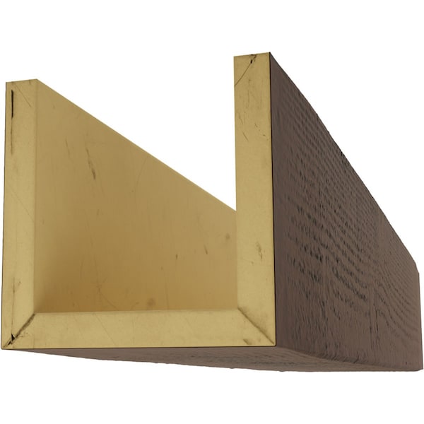 Ekena Millwork 3-Sided (U-beam) Rough Sawn Endurathane Faux Wood Ceiling Beam, Premium Hickory, 8"W x 10"H  x 10'L - BMRS3C0080X100X120ZH