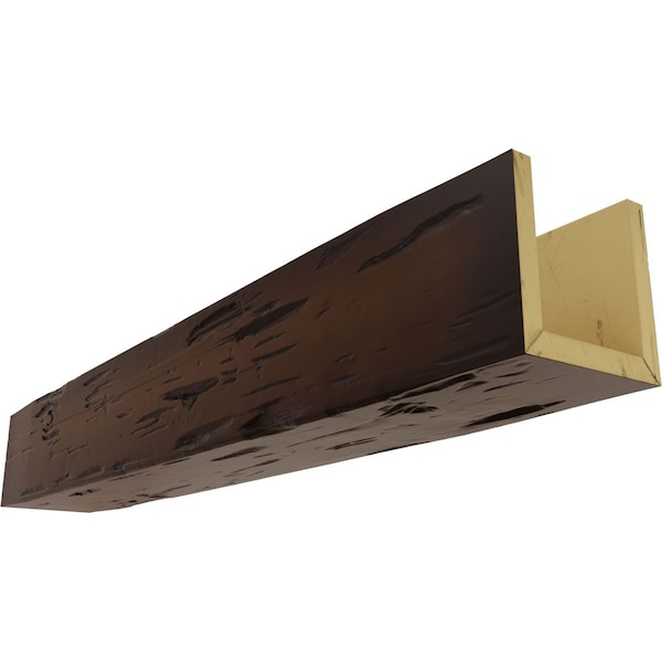 Ekena Millwork 3-Sided (U-beam) Pecky Cypress Endurathane Faux Wood Ceiling Beam, Premium Mahogany, 4"Wx4"H x14'L - BMPC3C0040X040X168ZM