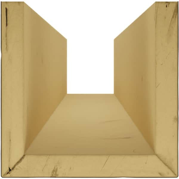 Ekena Millwork 3-Sided (U-beam) Riverwood Endurathane Faux Wood Ceiling Beam, Premium Aged, 12"W x 10"H  x 16'L - BMRW3C0120X100X192ZD