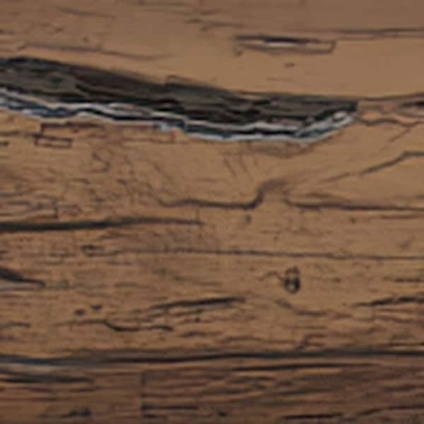 Ekena Millwork 3-Sided (U-beam) Hand Hewn Endurathane Faux Wood Ceiling Beam, Premium Aged, 6"W x 12"H  x 18'L - BMHH3C0060X120X216ZD
