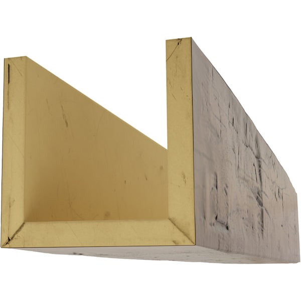 Ekena Millwork 3-Sided (U-beam) Hand Hewn Endurathane Faux Wood Ceiling Beam, Premium Aged, 12"W x 8"H  x 22'L - BMHH3C0120X080X264ZD