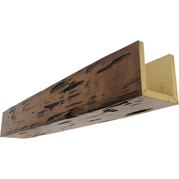 Ekena Millwork 3-Sided (U-beam) Pecky Cypress Endurathane Faux Wood Ceiling Beam, Premium Aged, 8"W x 12"H  x 12'L - BMPC3C0080X120X144ZD
