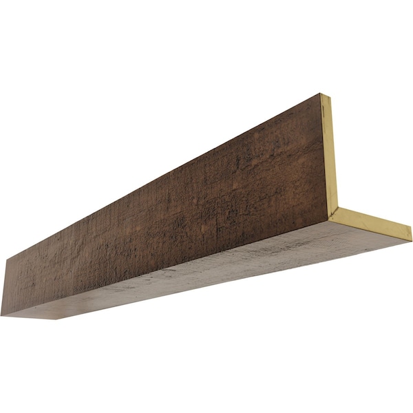 Ekena Millwork 2-Sided (L-beam) Rough Cedar Endurathane Faux Wood Ceiling Beam, Premium Aged, 12"W x 12"H  x 12'L - BMRC2C0120X120X144ZD