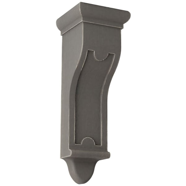 Ekena Millwork 4"W x 4"D x 12"H Arts and Crafts Wood Vintage Decor Corbel, Reclaimed Grey - CORWD04X04X12ARGY
