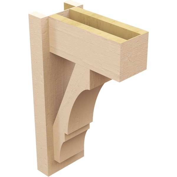 Ekena Millwork 6-in W x 12-in D x 20-in H Balboa Block Rough Cedar Woodgrain TimberThane Outlooker, Primed Tan - OUTUR060X12X20BOA44RCPR