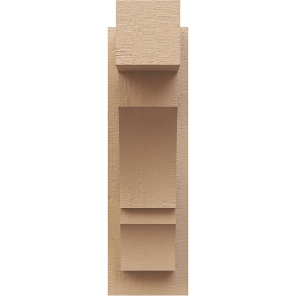 Ekena Millwork 6-in W x 12-in D x 20-in H Balboa Block Rough Cedar Woodgrain TimberThane Outlooker, Primed Tan - OUTUR060X12X20BOA44RCPR