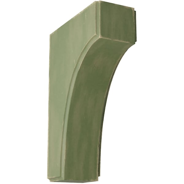 Ekena Millwork 1 3/4"W x 4"D x 6"H Clarksville Wood Vintage Decor Bracket, Restoration Green - BKTWD02X04X06CVGR