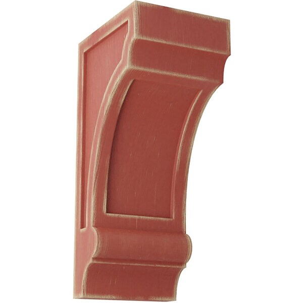 Ekena Millwork 5 1/2"W x 7"D x 14"H Diane Recessed Wood Vintage Decor Corbel, Salvage Red - CORWD06X07X14DIRD