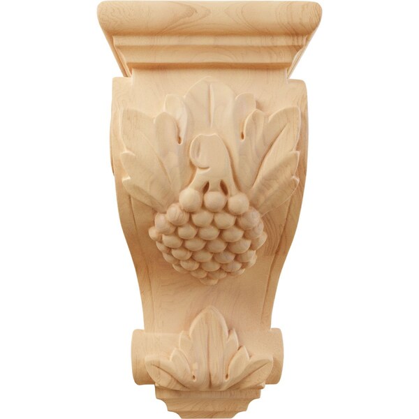 Ekena Millwork 4 1/2"W x 5"D x 10"H Medium Grape Corbel, Red Oak - CORW04X05X10GRRO