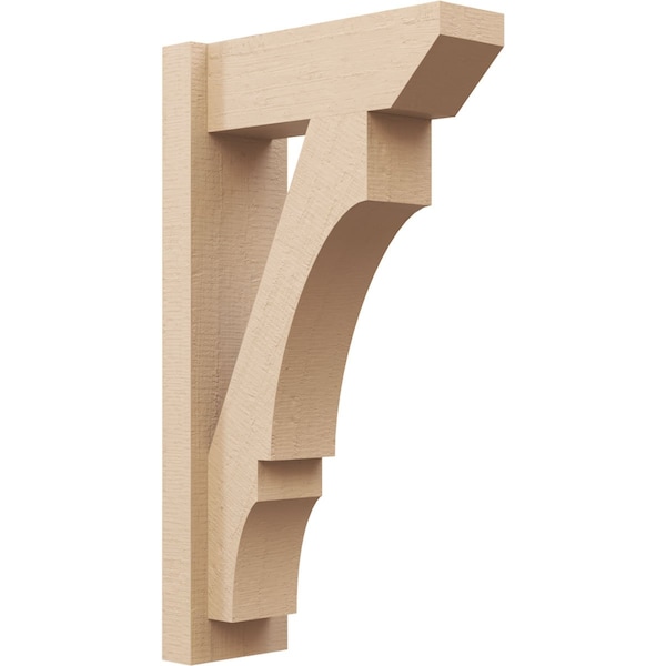 Ekena Millwork 6-in W x 16-in D x 28-in H Balboa Slat Rough Cedar Woodgrain TimberThane Outlooker, Primed Tan - OUTUR060X16X28BOA24RCPR