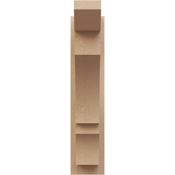 Ekena Millwork 6-in W x 16-in D x 28-in H Balboa Slat Rough Cedar Woodgrain TimberThane Outlooker, Primed Tan - OUTUR060X16X28BOA24RCPR