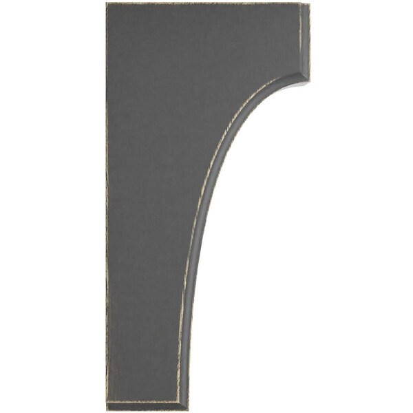 Ekena Millwork 1 3/4"W x 4"D x 8"H Clarksville Wood Vintage Decor Bracket, Black - BKTWD02X04X08CVBL