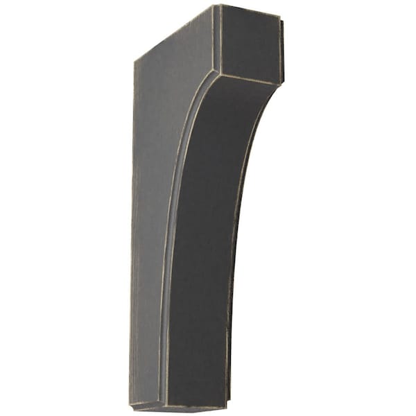 Ekena Millwork 1 3/4"W x 4"D x 8"H Clarksville Wood Vintage Decor Bracket, Black - BKTWD02X04X08CVBL